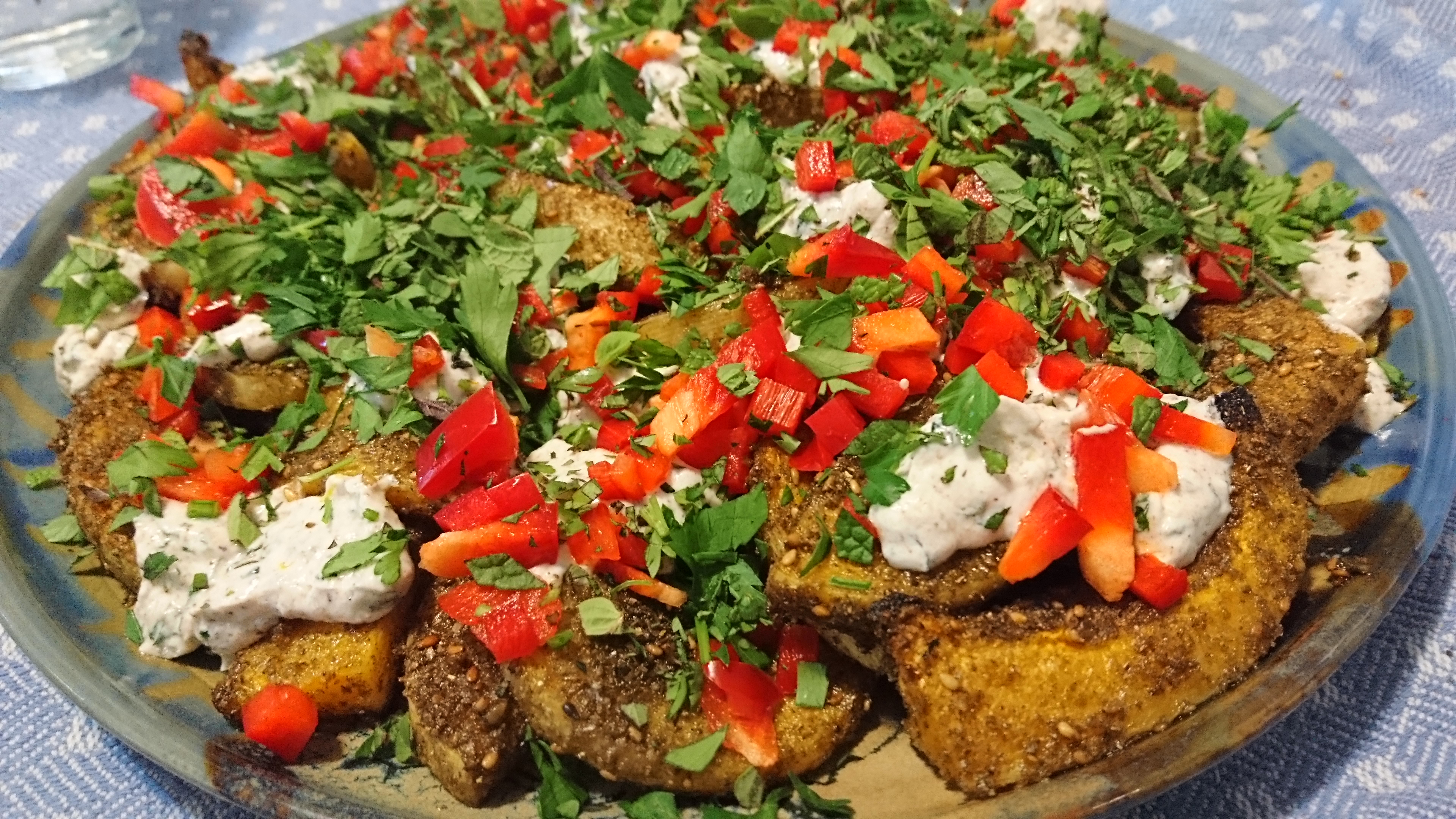 platter of zaatar squash