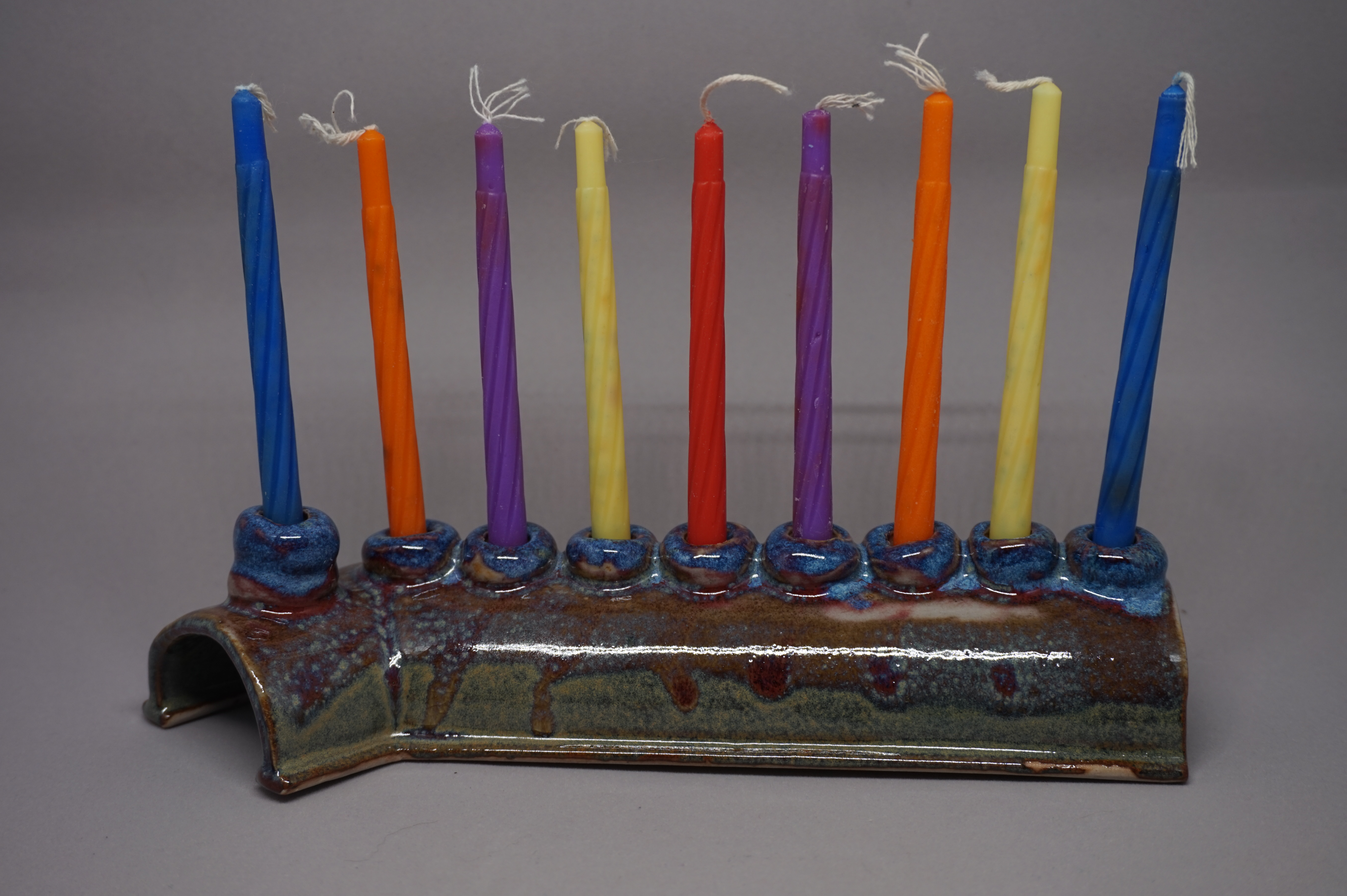 ceramic hanukkiah