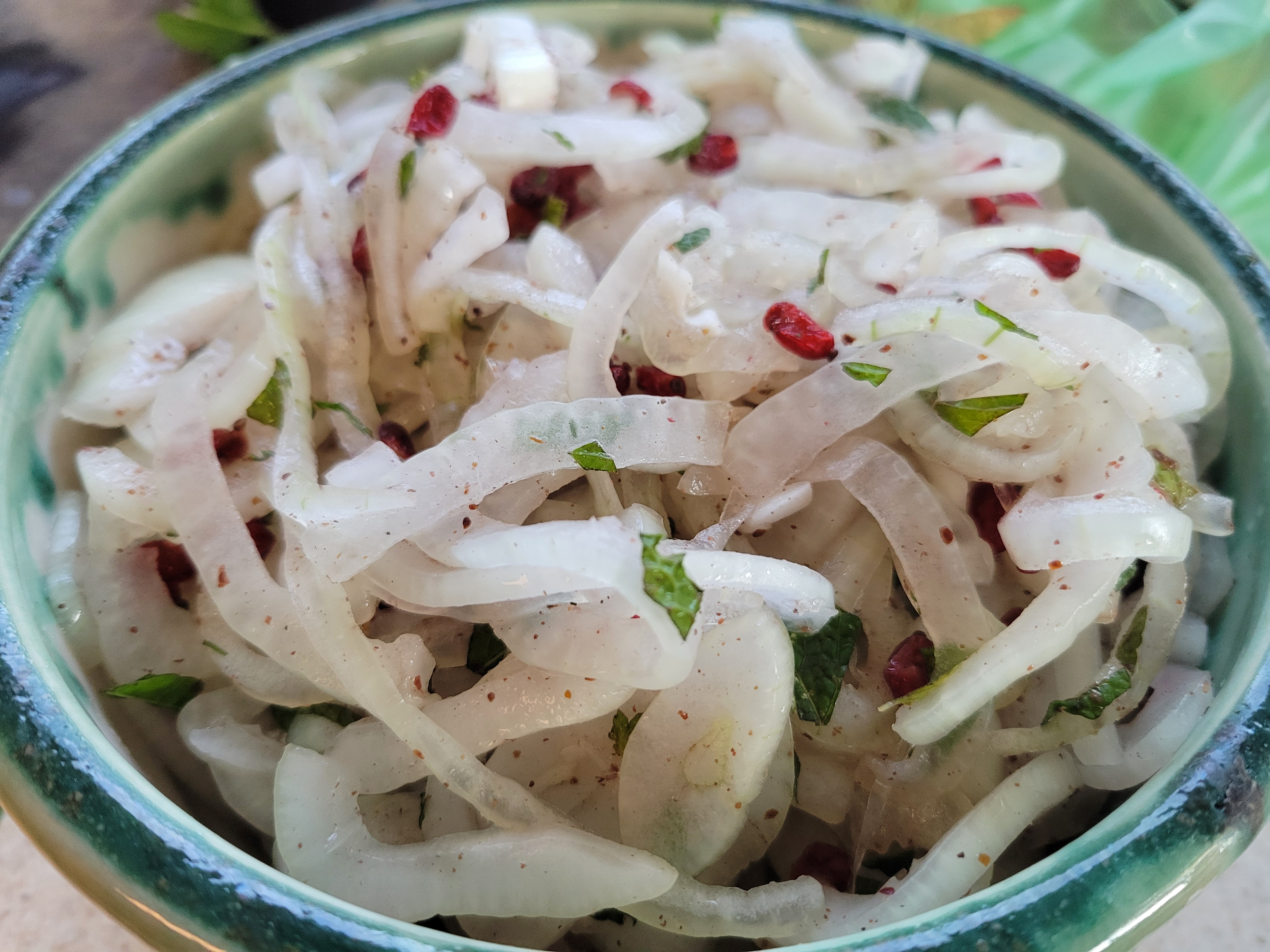 bowl of persian onion salad