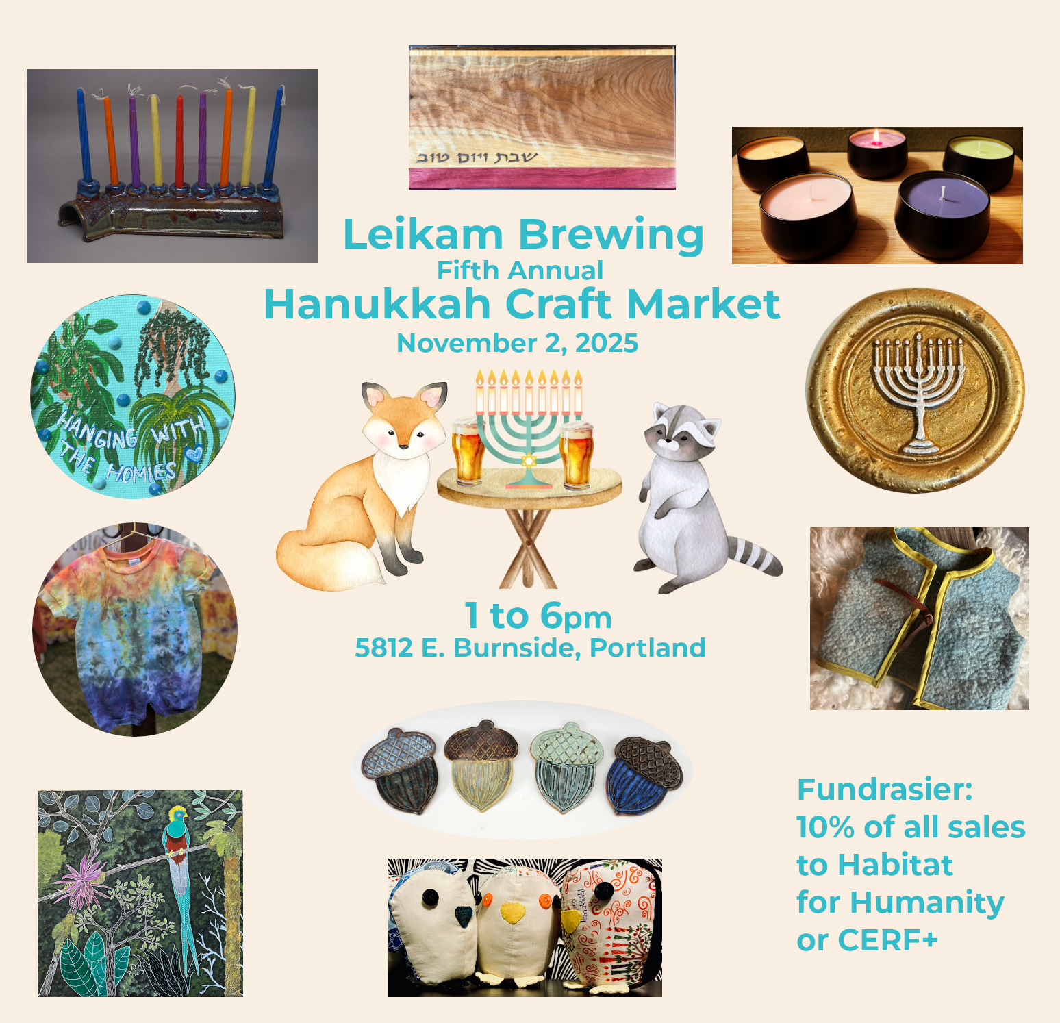 collage design for the hanukkah craft market