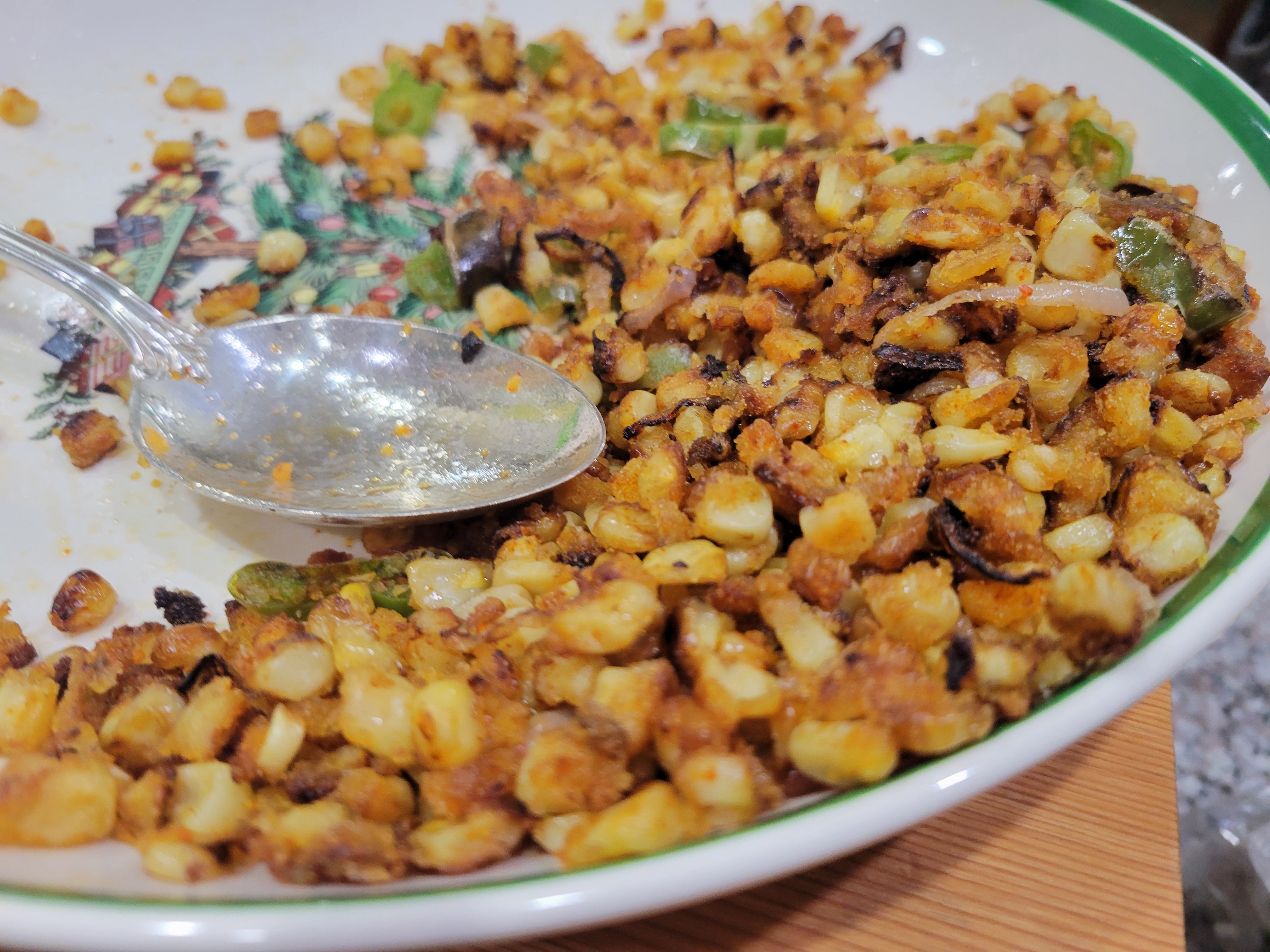 photo of a christmas platter with the last of the crispy corn snack